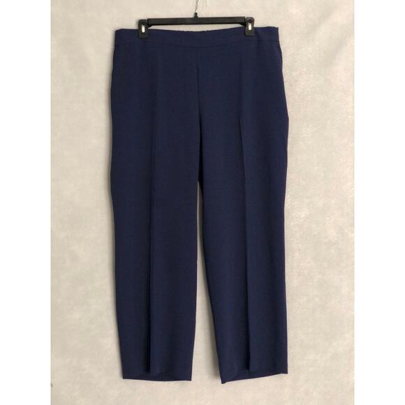 Kasper Women's Size 2X Pull-On Stretch Crepe Pants Navy NEW - Picture 1 of 6